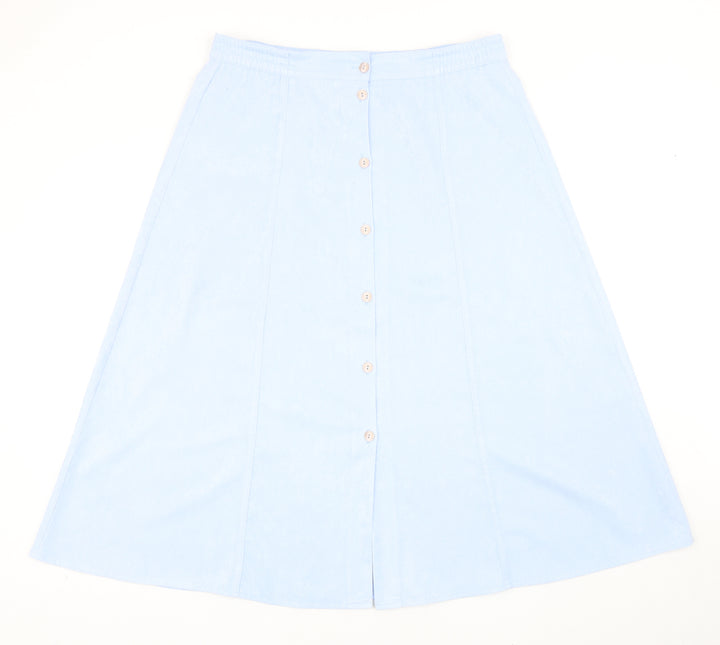 Miss Sukkimani Womens Blue Polyester Swing Skirt Size 16 Button