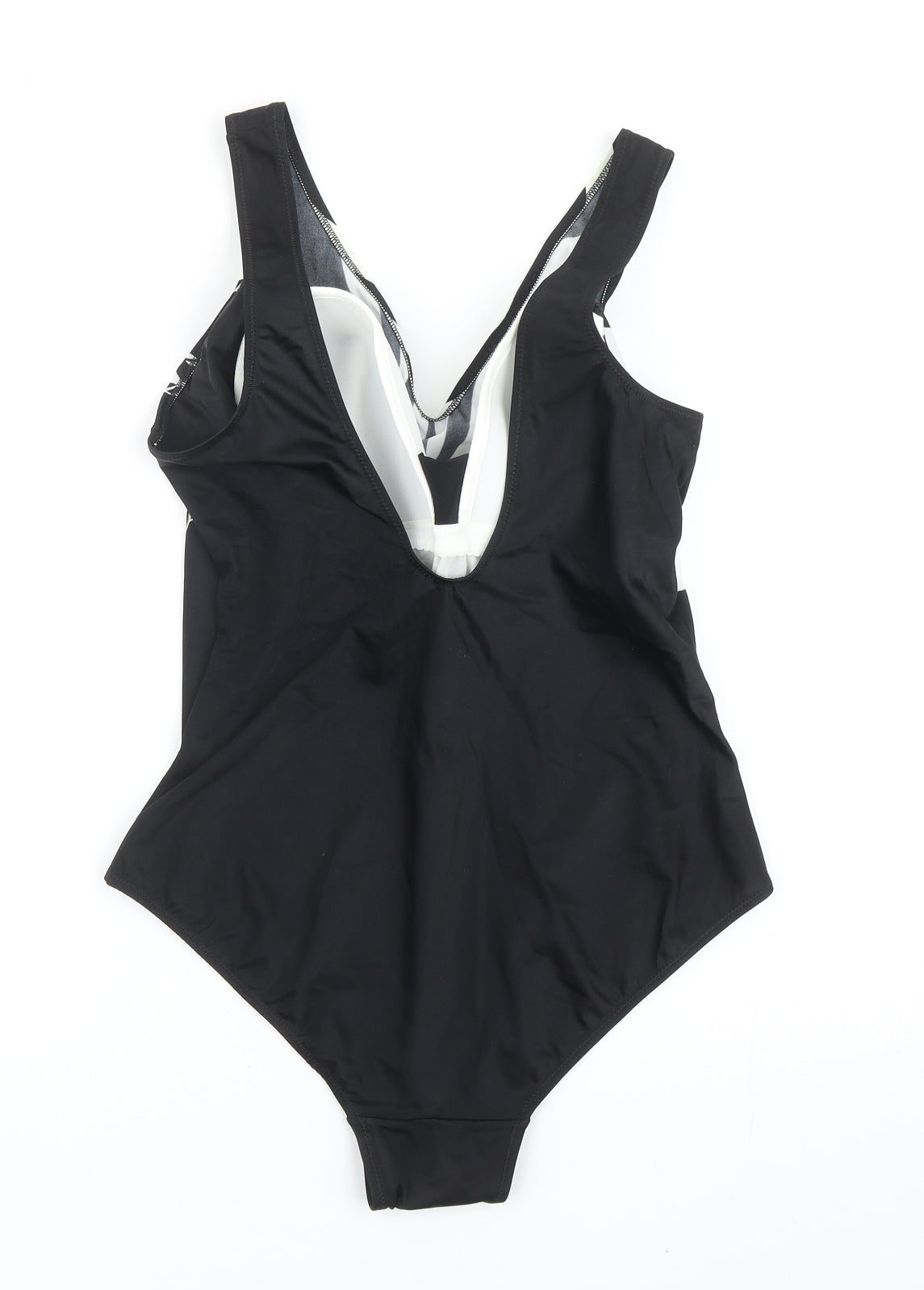 Daxon Womens Black Geometric Nylon One Piece Size 22
