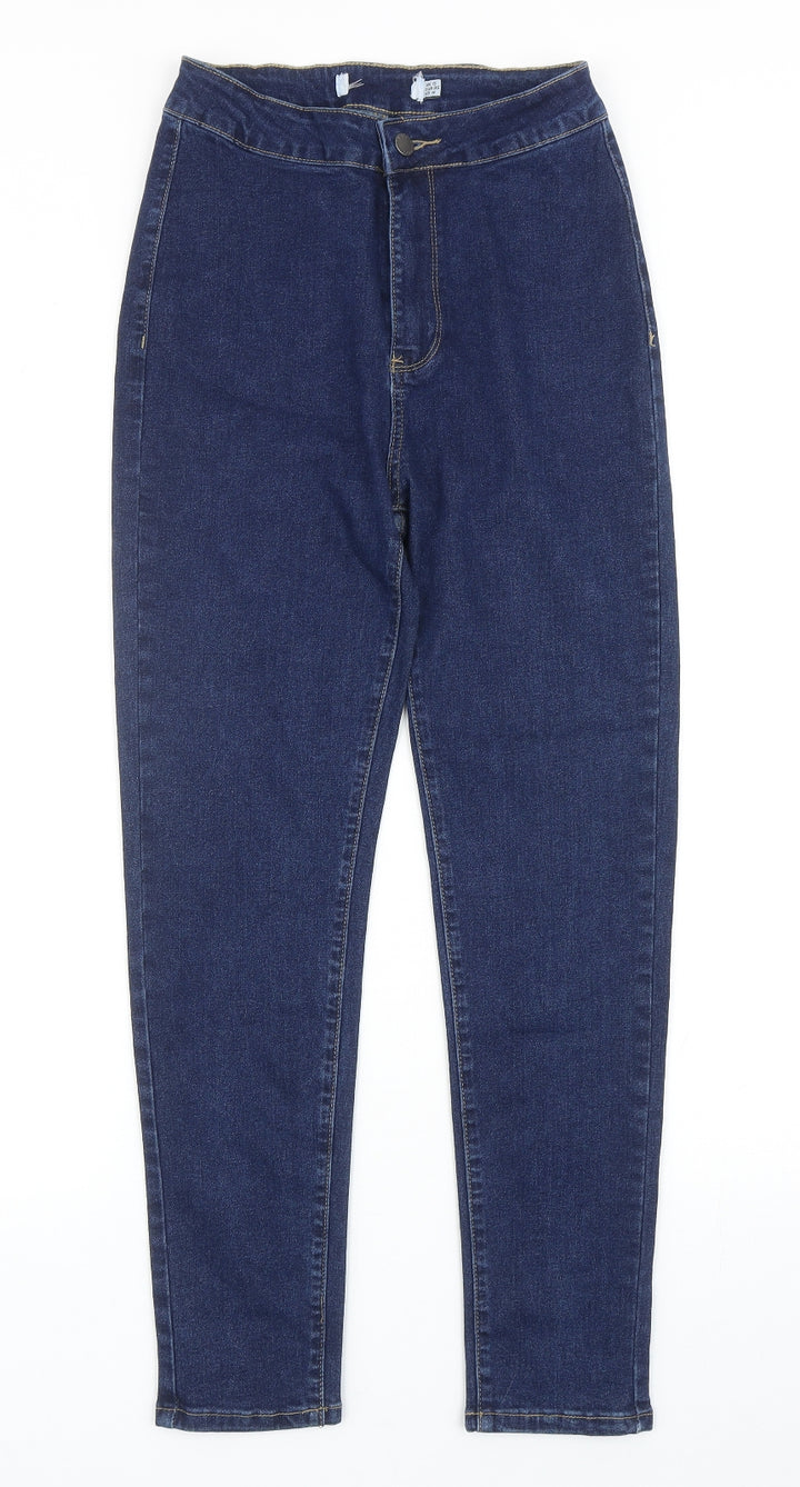 Preworn Womens Blue Cotton Skinny Jeans Size 8 Regular Zip