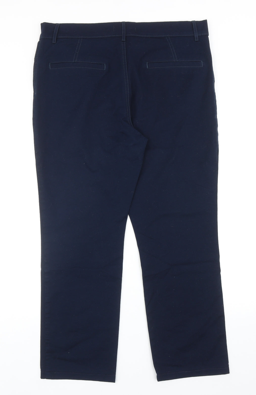 Marks and Spencer Womens Blue Cotton Straight Jeans Size 16 Regular Zip