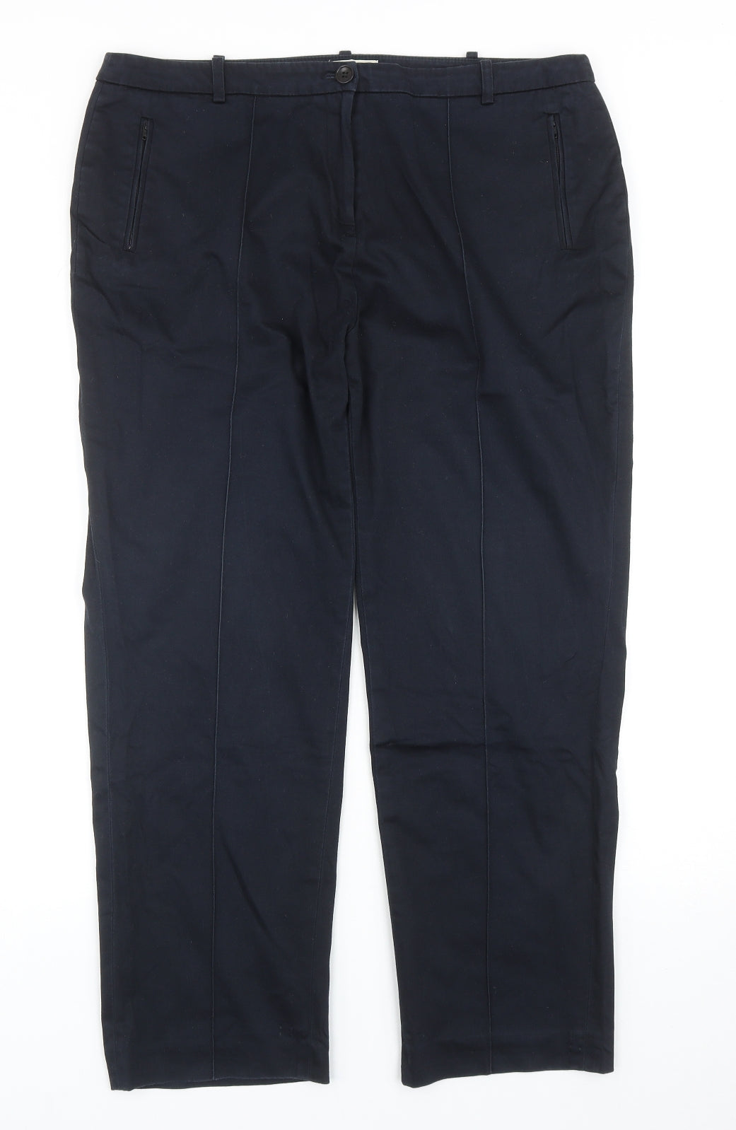 Precis Womens Blue Cotton Dress Pants Trousers Size 18 Regular Zip