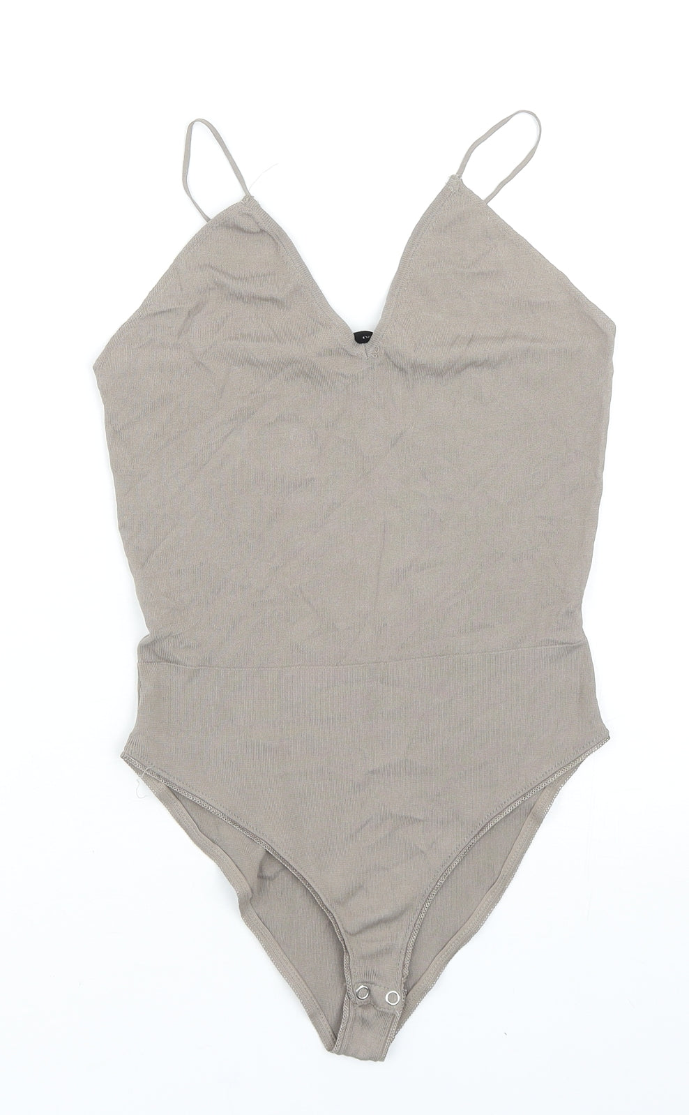 Zara Womens Brown Polyester Bodysuit One-Piece Size M Snap