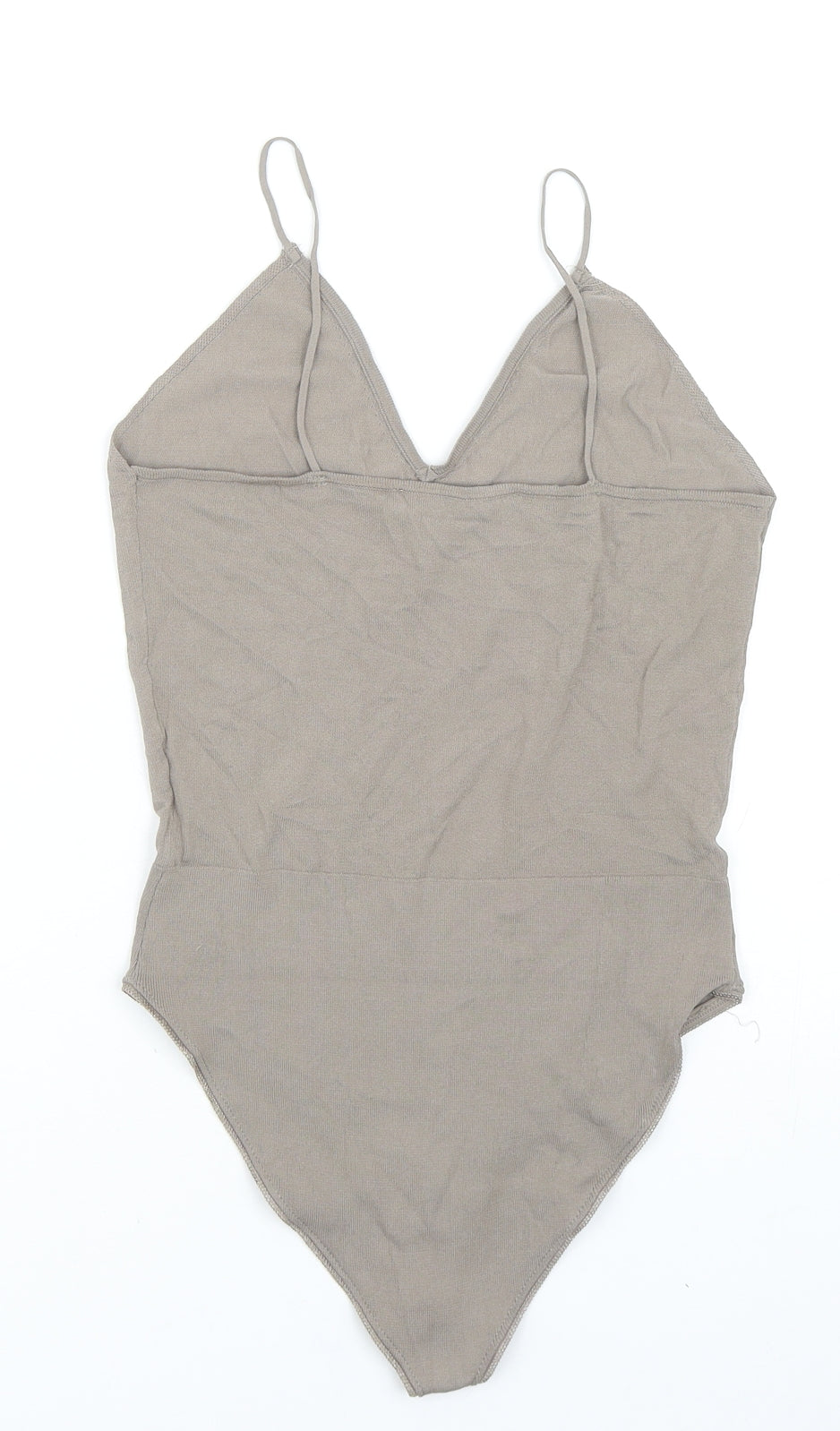 Zara Womens Brown Polyester Bodysuit One-Piece Size M Snap