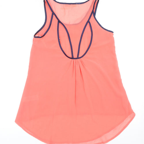 Little Misstress Womens Pink Polyester Basic Tank Size 10 Scoop Neck