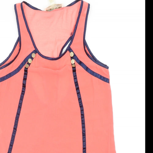 Little Misstress Womens Pink Polyester Basic Tank Size 10 Scoop Neck