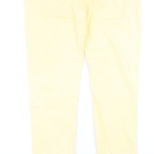 NEXT Womens Yellow Cotton Skinny Jeans Size 12 Relaxed Zip