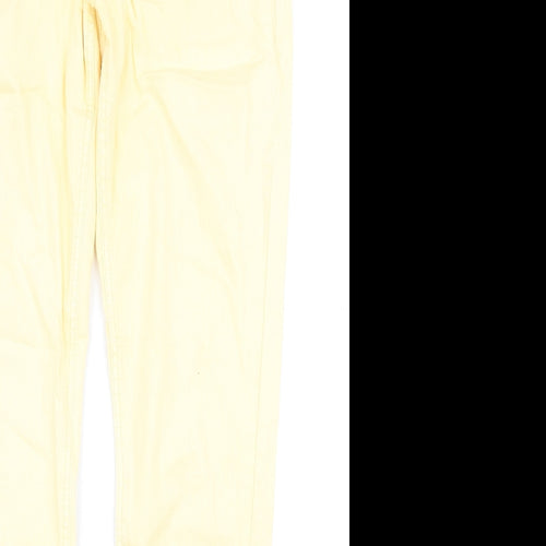 NEXT Womens Yellow Cotton Skinny Jeans Size 12 Relaxed Zip