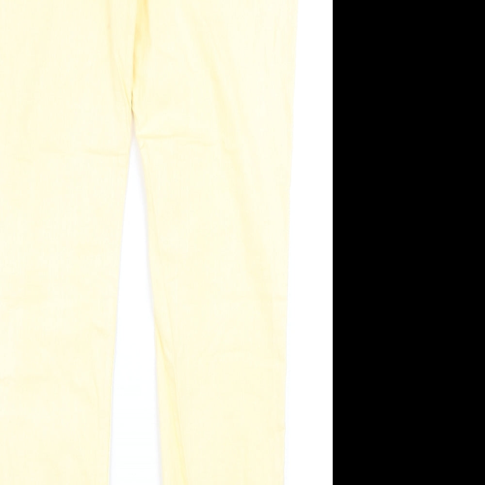 NEXT Womens Yellow Cotton Skinny Jeans Size 12 Relaxed Zip