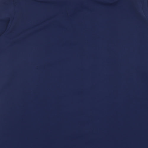 MissLook Womens Blue Polyester Basic Button-Up Size M Collared - Flower Detail