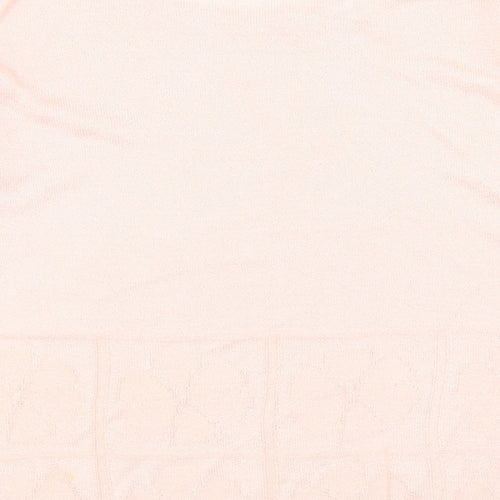BASSINI Womens Pink Boat Neck Acrylic Pullover Jumper Size L