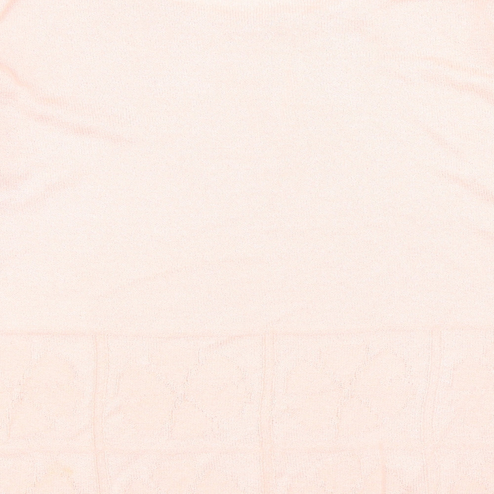 BASSINI Womens Pink Boat Neck Acrylic Pullover Jumper Size L
