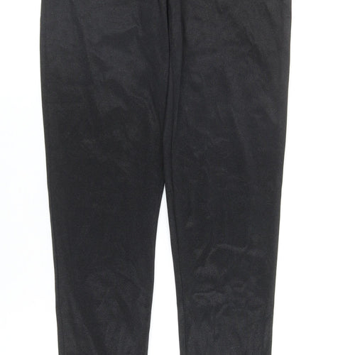 Preworn Womens Black Nylon Trousers Size 10 Regular Zip