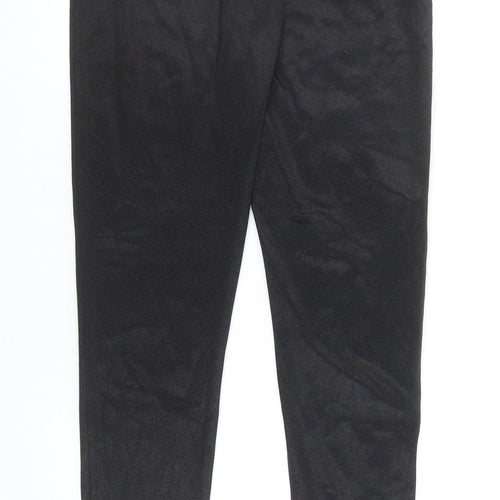 Preworn Womens Black Nylon Trousers Size 10 Regular Zip
