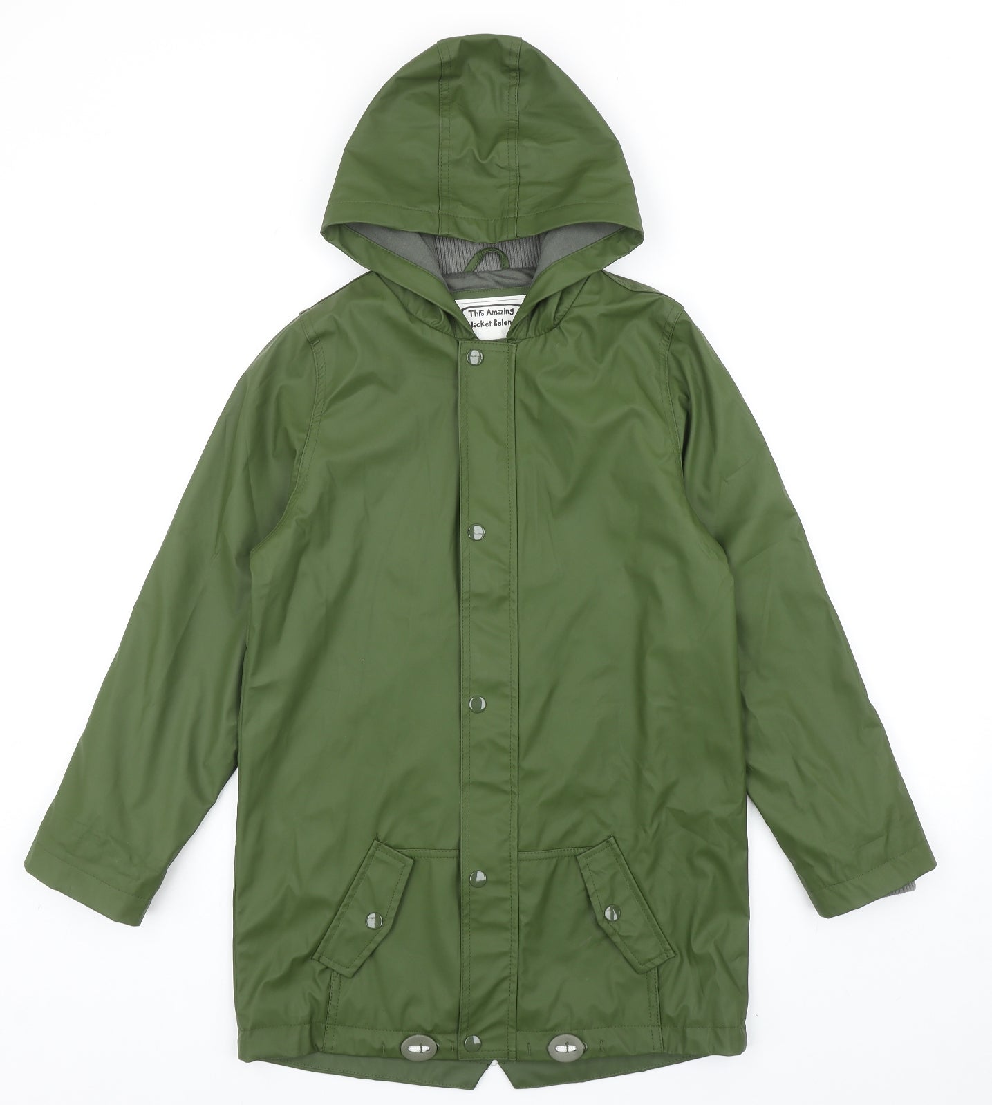 Lily & Dan Boys Green Rain Coat Coat Size 11-12 Years Zip