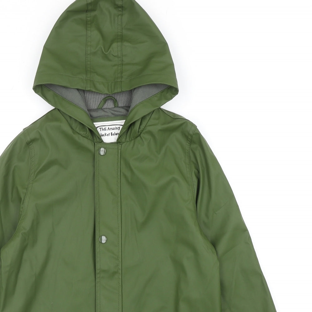 Lily & Dan Boys Green Rain Coat Coat Size 11-12 Years Zip