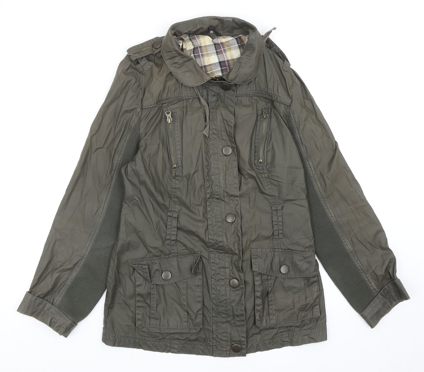 Marks and Spencer Womens Grey Jacket Size 8 Zip