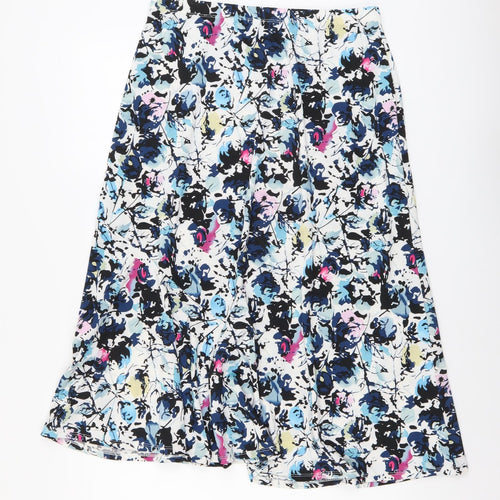 Alexara Womens Blue Geometric Polyester Swing Skirt Size 14