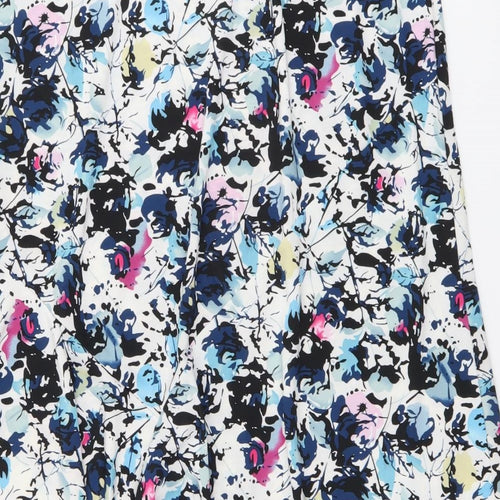 Alexara Womens Blue Geometric Polyester Swing Skirt Size 14