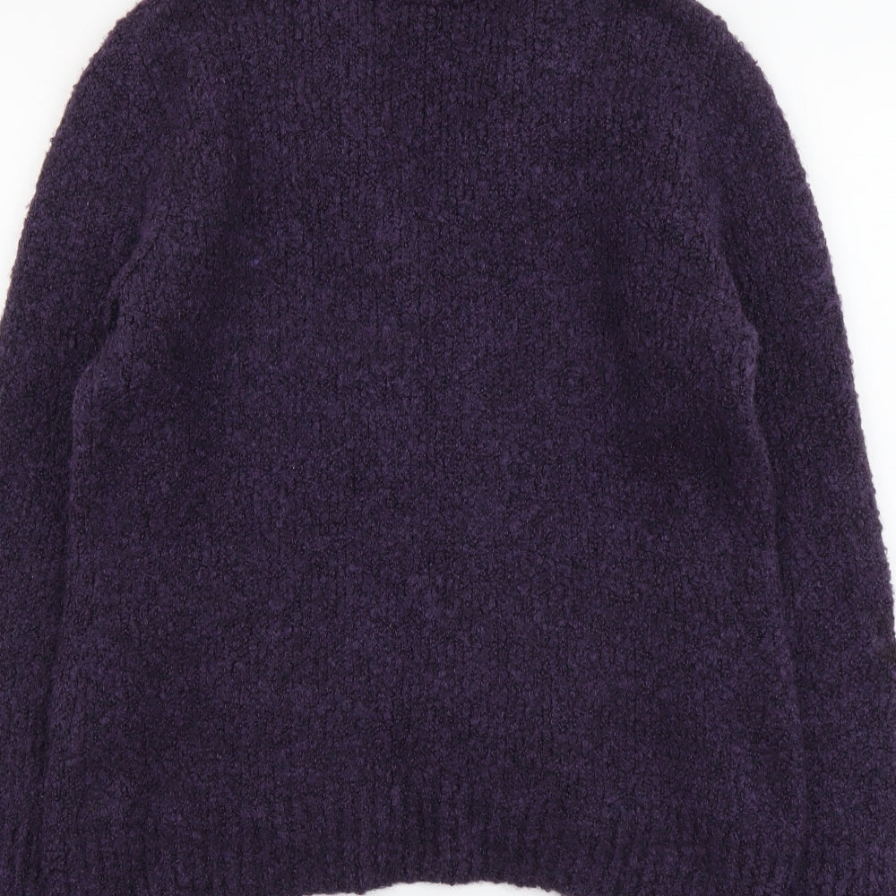 Per Una Womens Purple Collared Acrylic Cardigan Jumper Size M