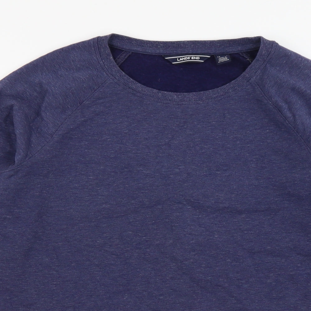 Lands' End Mens Blue Cotton Pullover Sweatshirt Size M