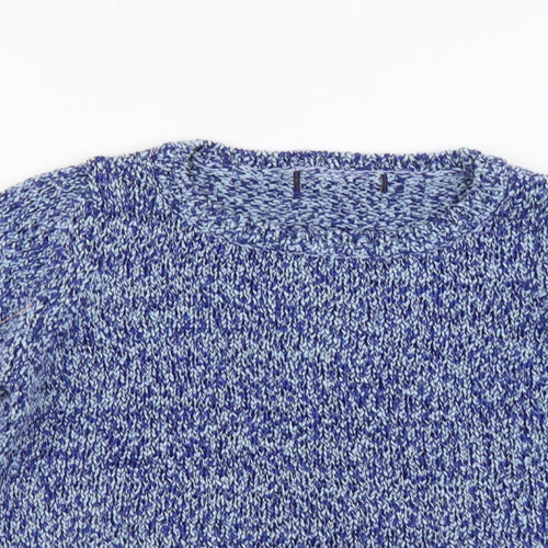 Marks and Spencer Womens Blue Boat Neck Cotton Pullover Jumper Size 10