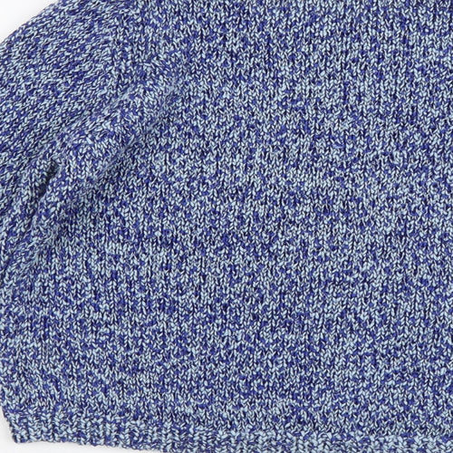 Marks and Spencer Womens Blue Boat Neck Cotton Pullover Jumper Size 10