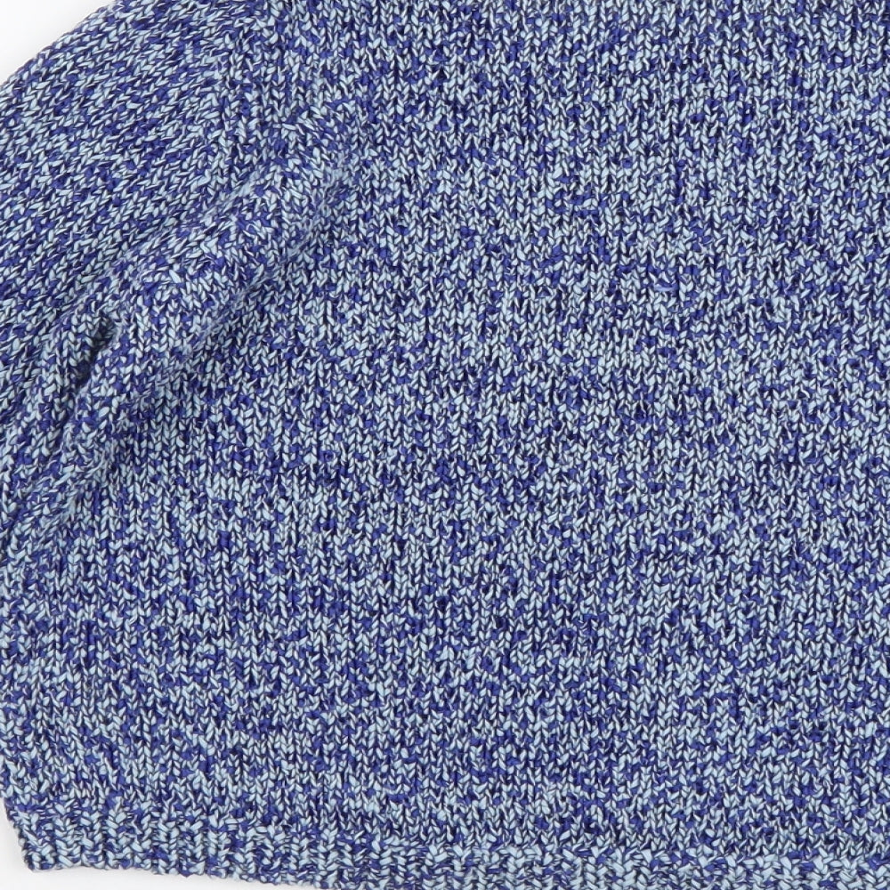 Marks and Spencer Womens Blue Boat Neck Cotton Pullover Jumper Size 10