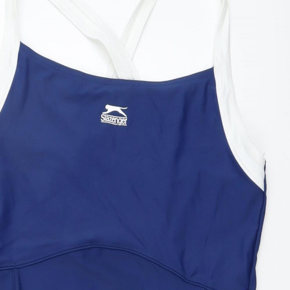 Slazenger Womens Blue Polyester One Piece Size 18