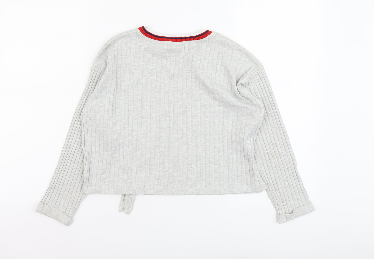 Zara Girls Grey Cotton Basic T-Shirt Size 10 Years Round Neck Pullover