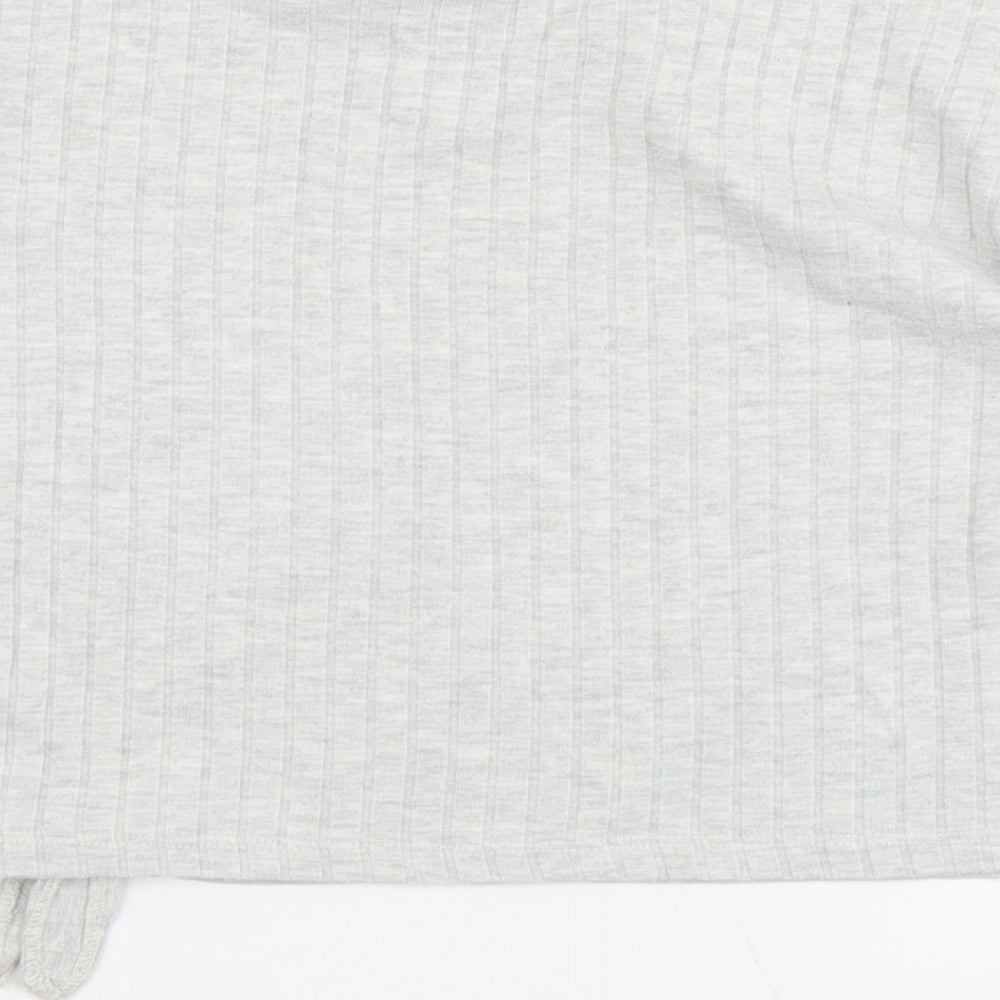 Zara Girls Grey Cotton Basic T-Shirt Size 10 Years Round Neck Pullover