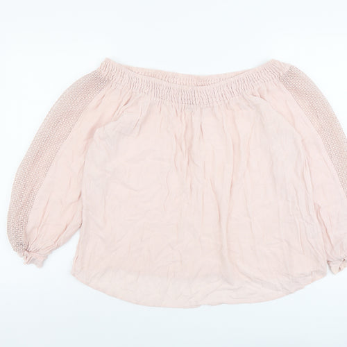 F&F Womens Pink Viscose Basic Blouse Size 16 Off the Shoulder