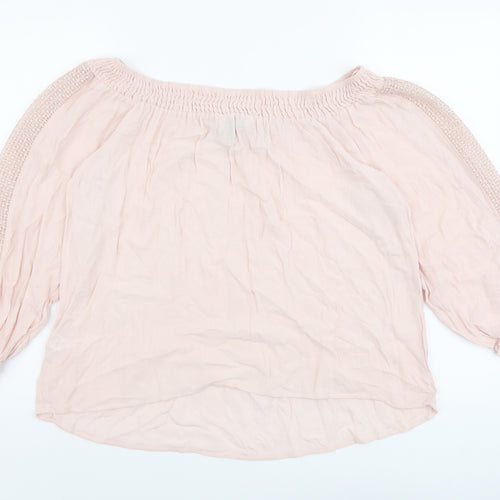 F&F Womens Pink Viscose Basic Blouse Size 16 Off the Shoulder