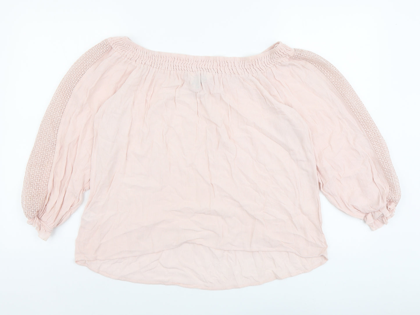 F&F Womens Pink Viscose Basic Blouse Size 16 Off the Shoulder