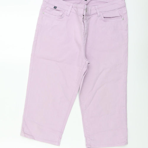Crew Clothing Womens Purple Cotton Bermuda Shorts Size 14 L16 in Regular Button