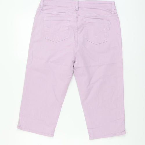 Crew Clothing Womens Purple Cotton Bermuda Shorts Size 14 L16 in Regular Button