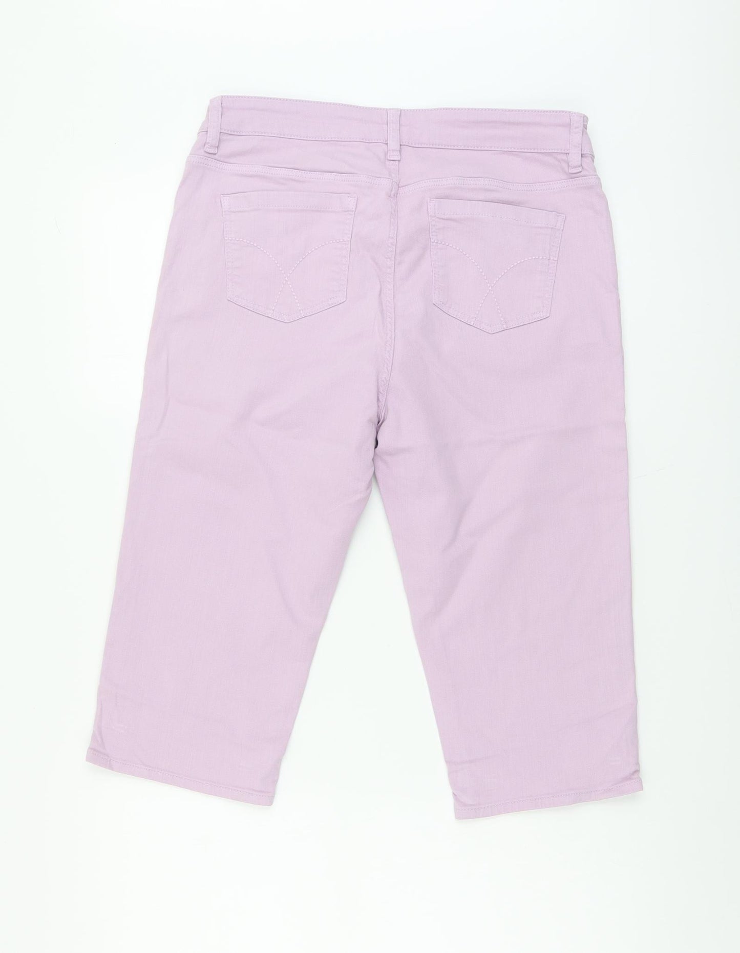 Crew Clothing Womens Purple Cotton Bermuda Shorts Size 14 L16 in Regular Button