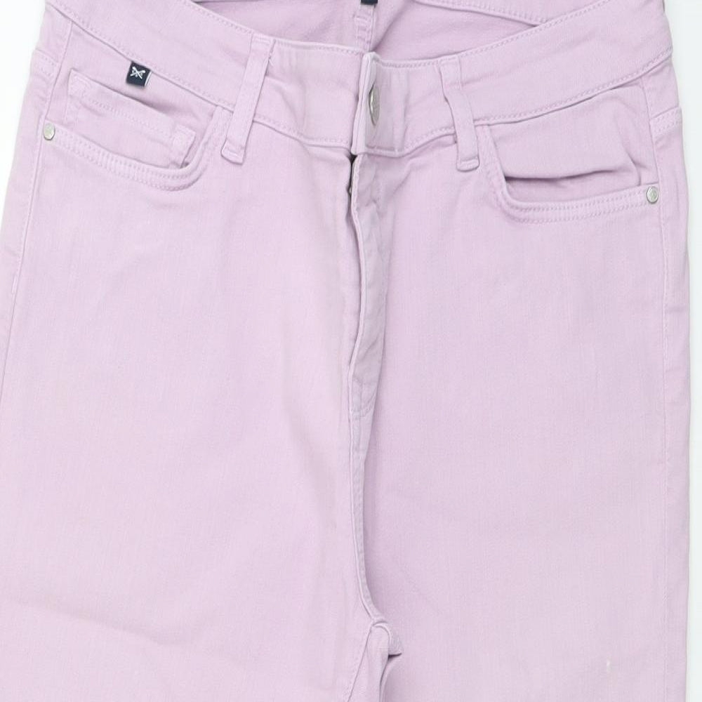 Crew Clothing Womens Purple Cotton Bermuda Shorts Size 14 L16 in Regular Button