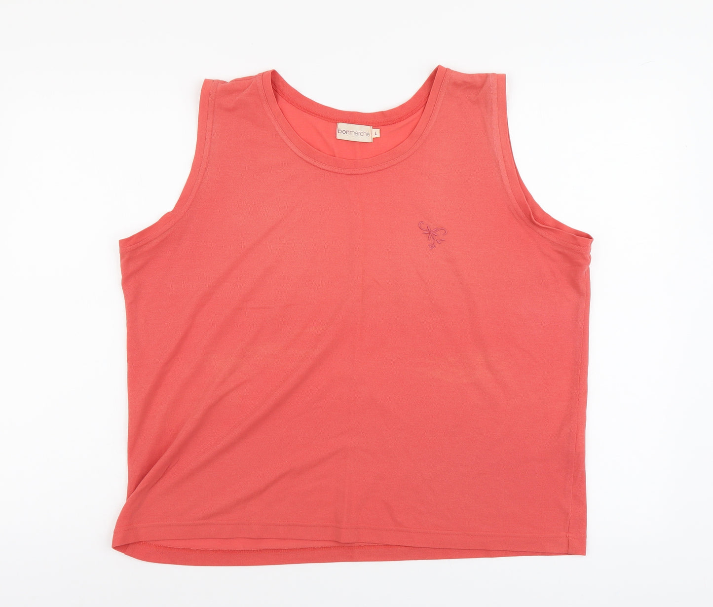 Bonmarché Womens Red Polyester Basic Tank Size L Scoop Neck