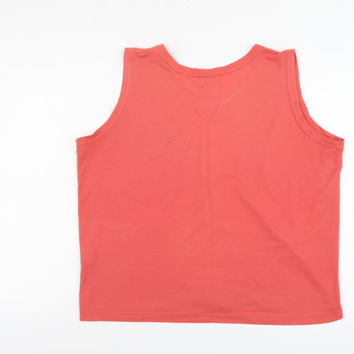 Bonmarché Womens Red Polyester Basic Tank Size L Scoop Neck
