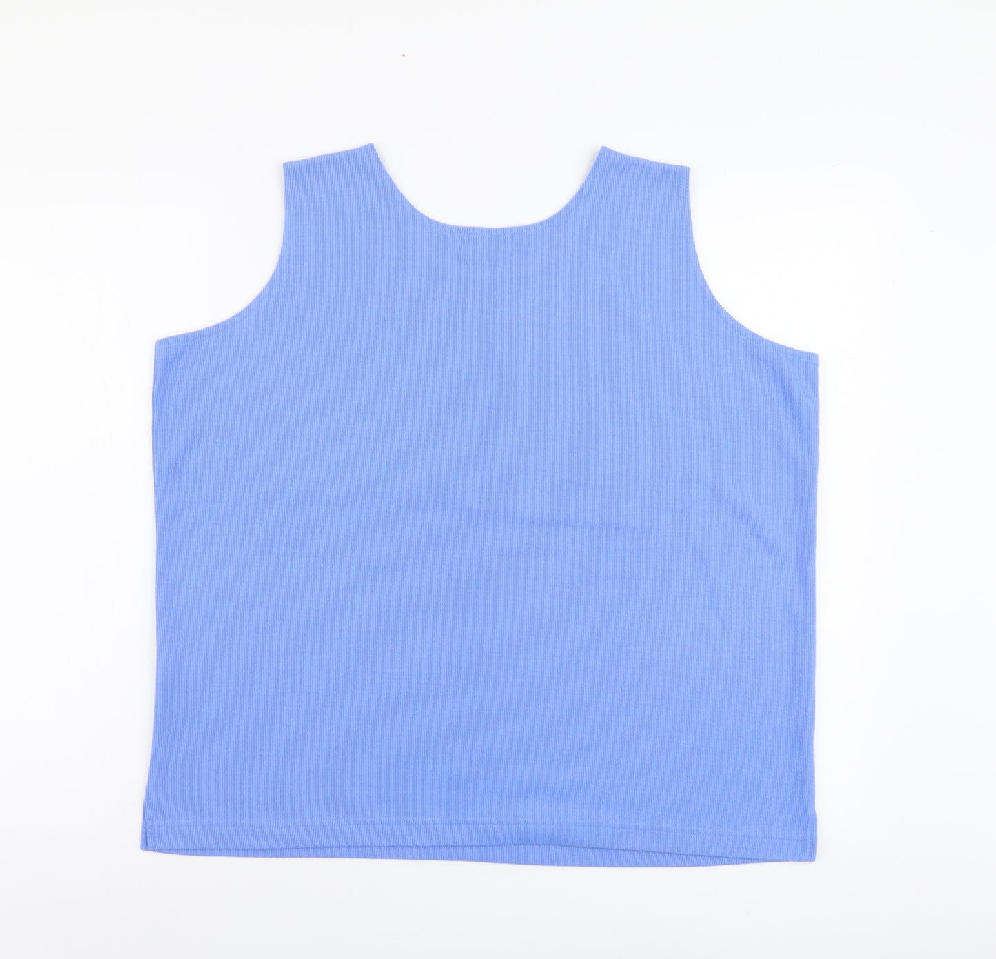 Bonmarché Womens Blue Polyester Basic Tank Size L Scoop Neck