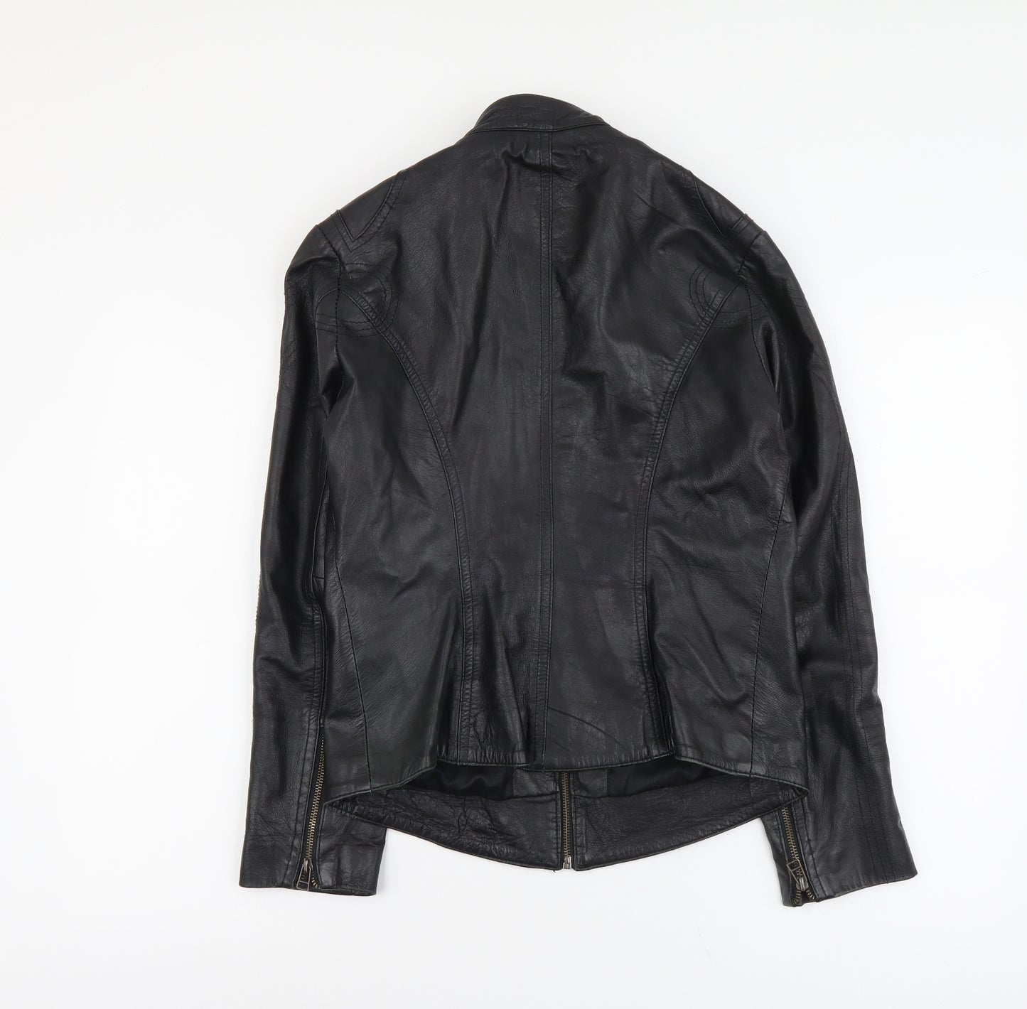Attraction Womens Black Biker Jacket Size XL Zip