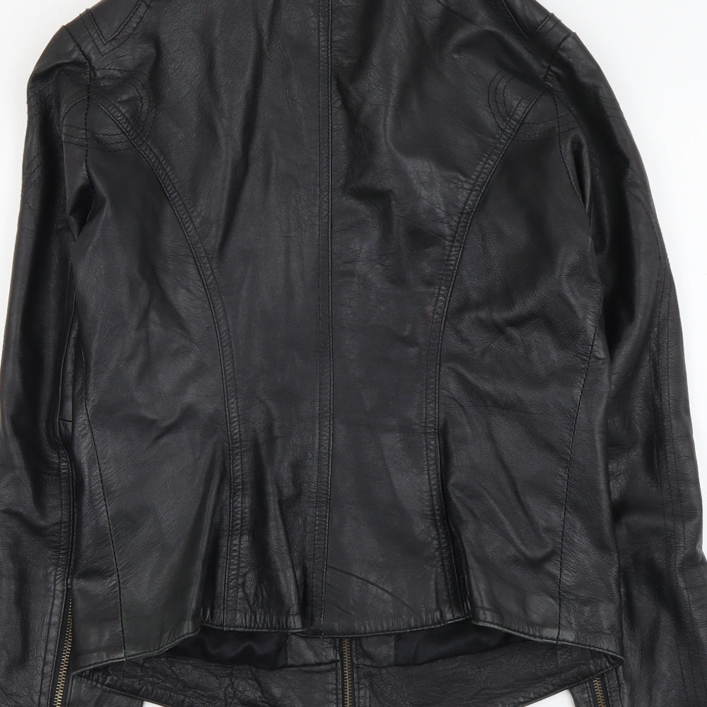 Attraction Womens Black Biker Jacket Size XL Zip