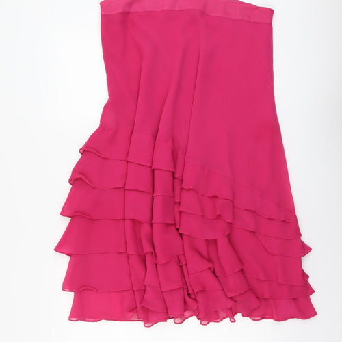 Berkertex Womens Pink Polyester Skater Skirt Size 38 in Zip