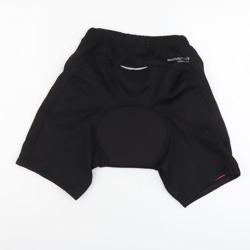 Muddy Fox Womens Black Geometric Polyester Biker Shorts Size 12 L6 in Regular