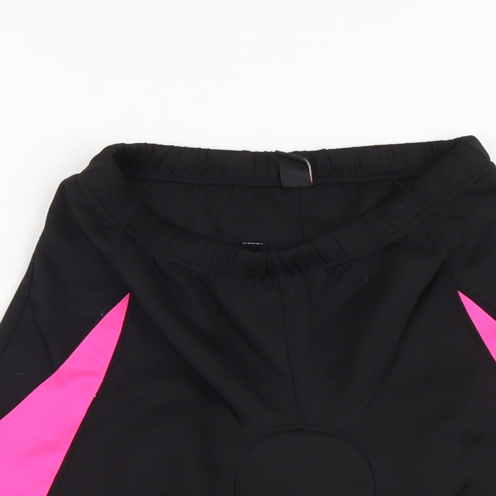 Muddy Fox Womens Black Geometric Polyester Biker Shorts Size 12 L6 in Regular