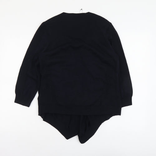 Marks and Spencer Womens Blue V-Neck Acrylic Cardigan Jumper Size 14
