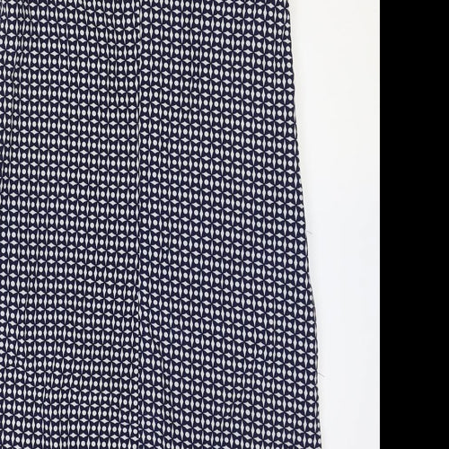 Stella Womens Blue Geometric Polyester Shift Size 8 Boat Neck Zip