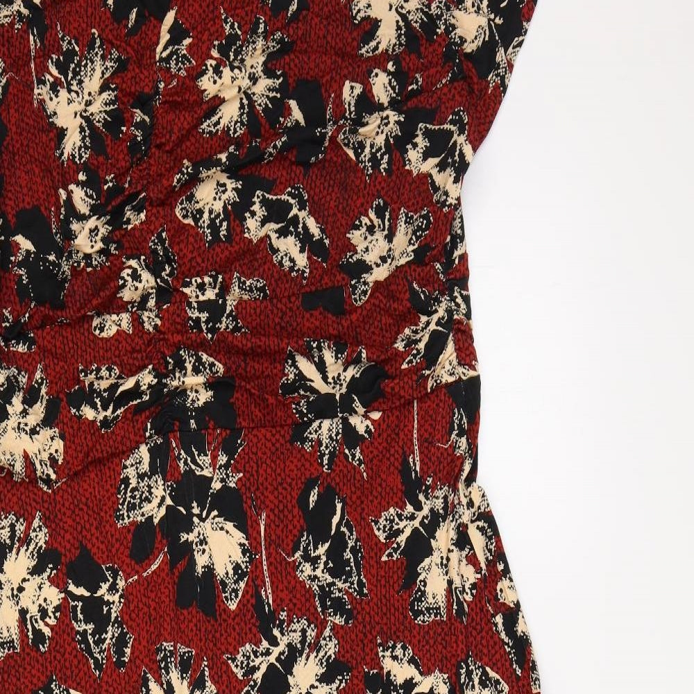 Joe Browns Womens Red Floral Polyester A-Line Size 22 V-Neck Pullover