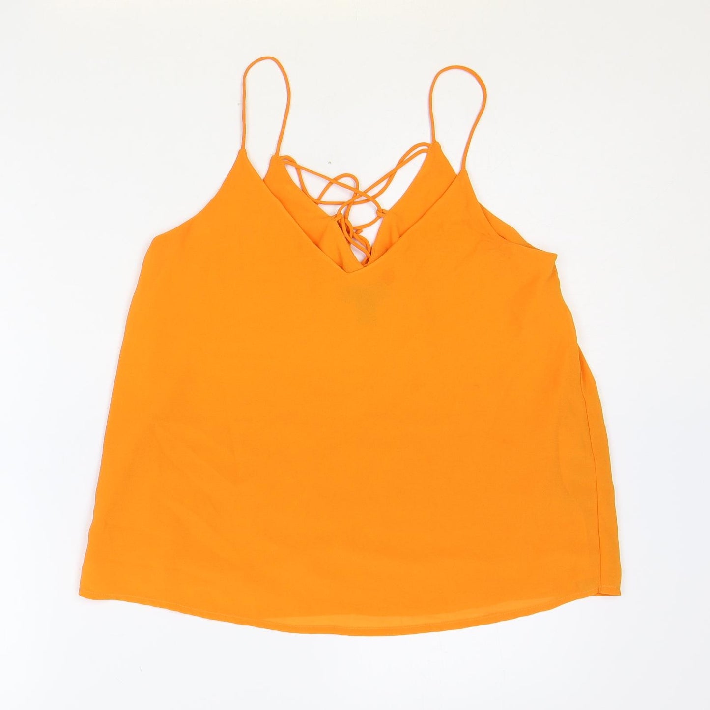 New Look Womens Orange Polyester Camisole Tank Size 8 V-Neck