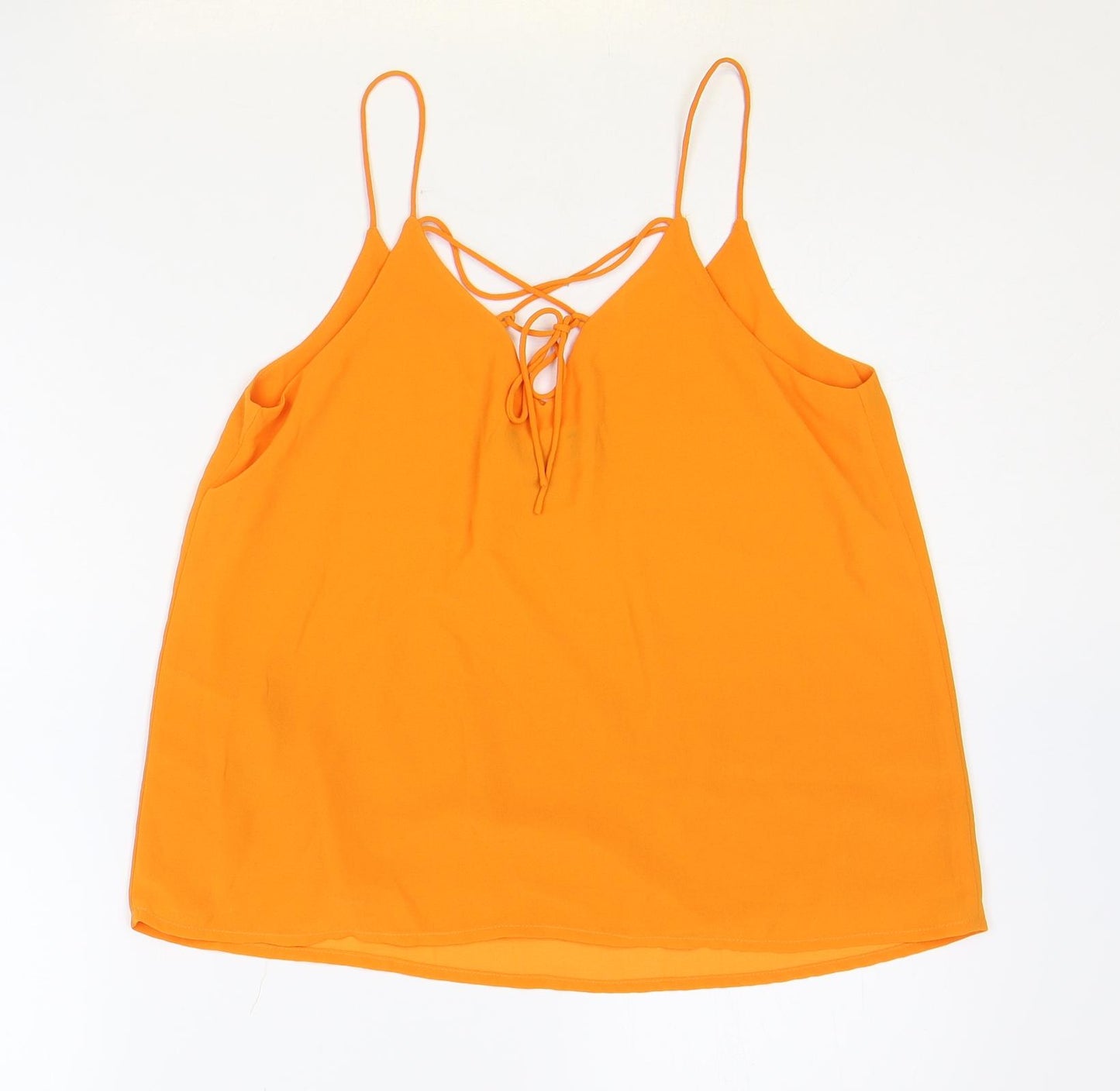 New Look Womens Orange Polyester Camisole Tank Size 8 V-Neck